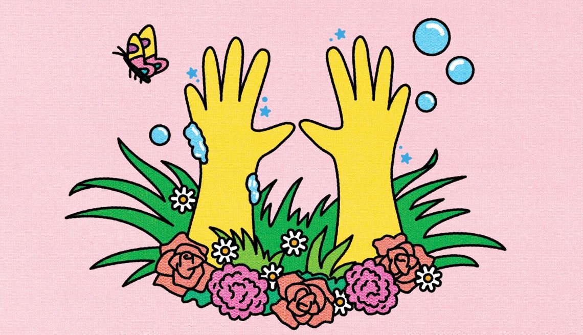 Take our spring cleaning quiz yellow cleaning gloves
