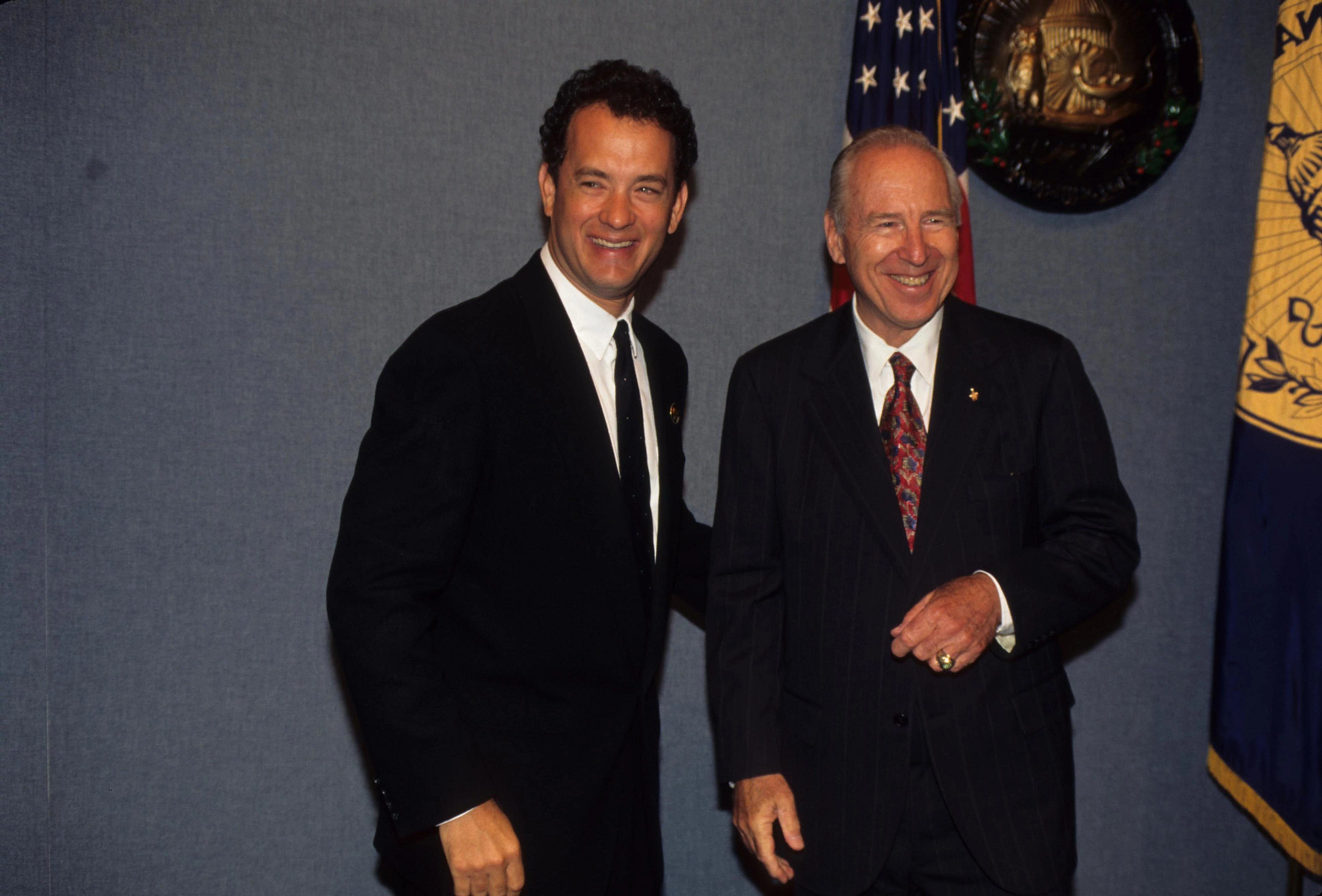 Tom Hanks greets Jim Lovell