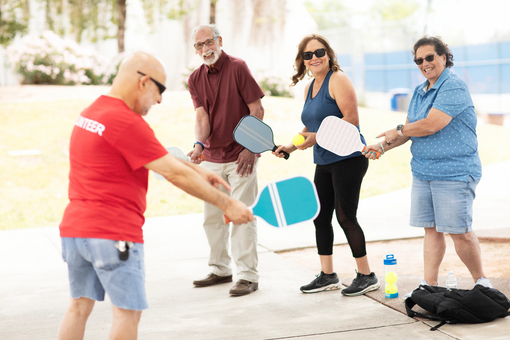 Group playing Pickleball