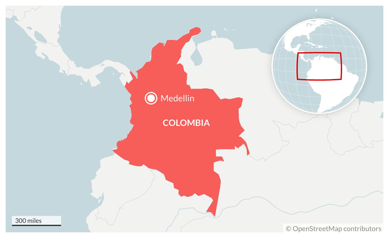 Map of Medellín, Colombia