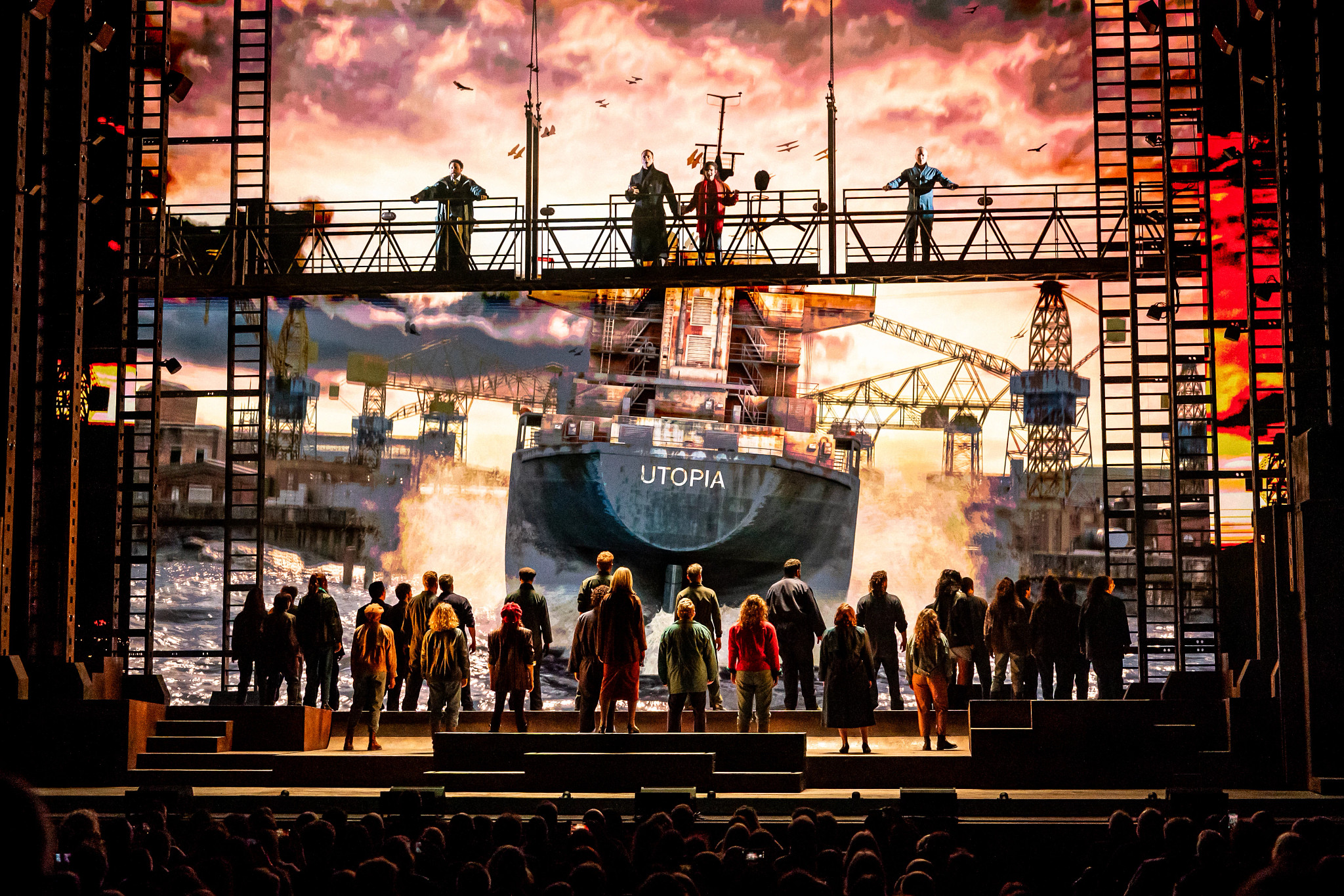 a scene from a production of sting's stage musical, the last ship