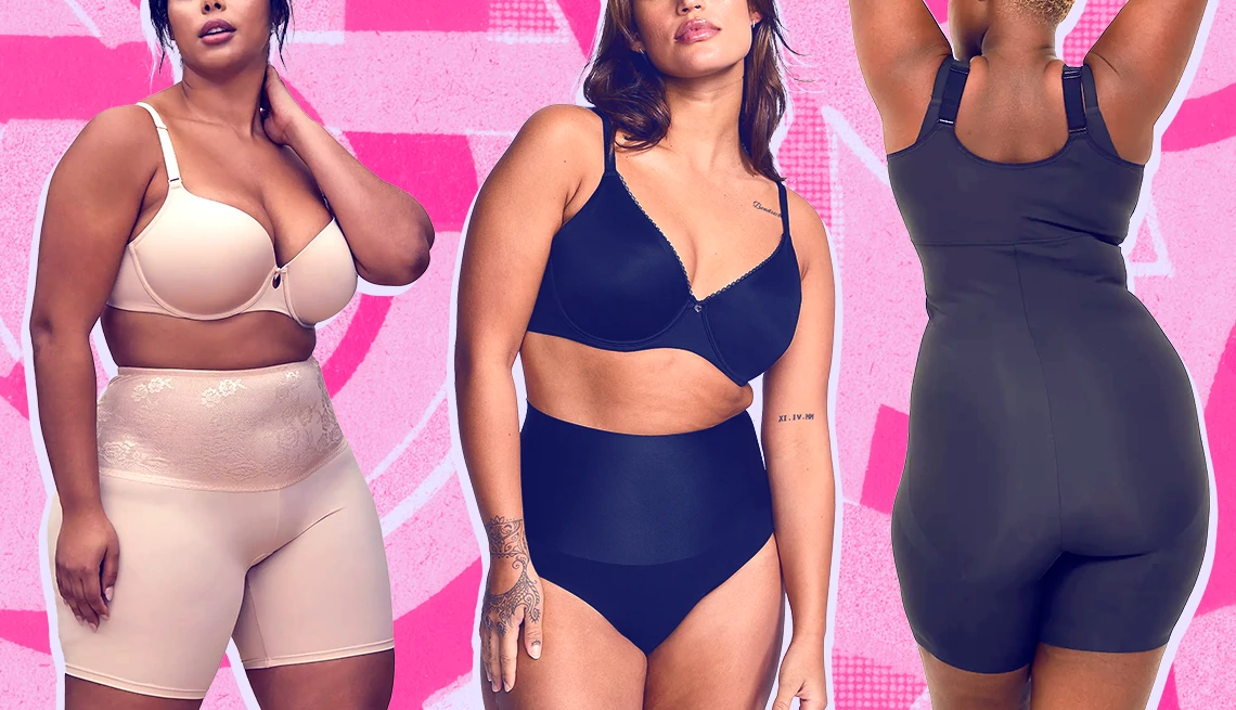 Best shapewear for women Three women models wearing various shapewear items