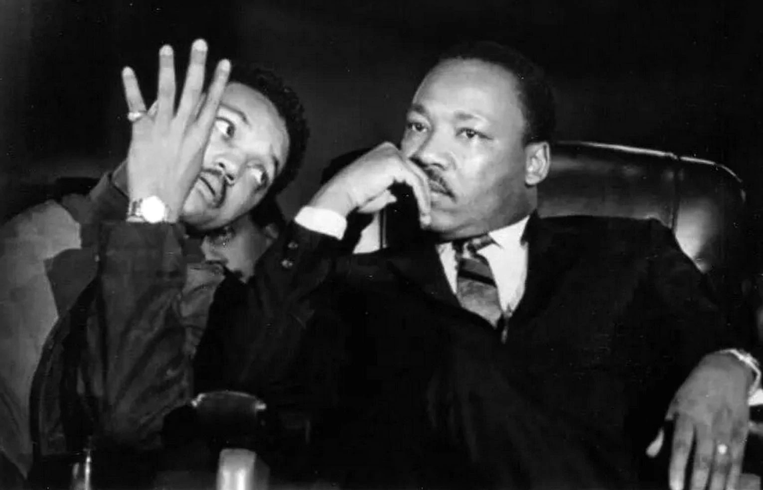 jesse jackson left with martin luther king jr black and white photo