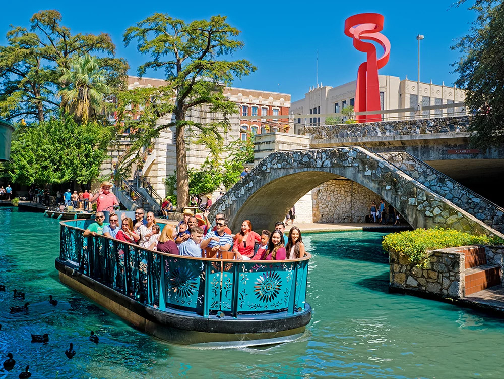 aerial view of the San Antonio River