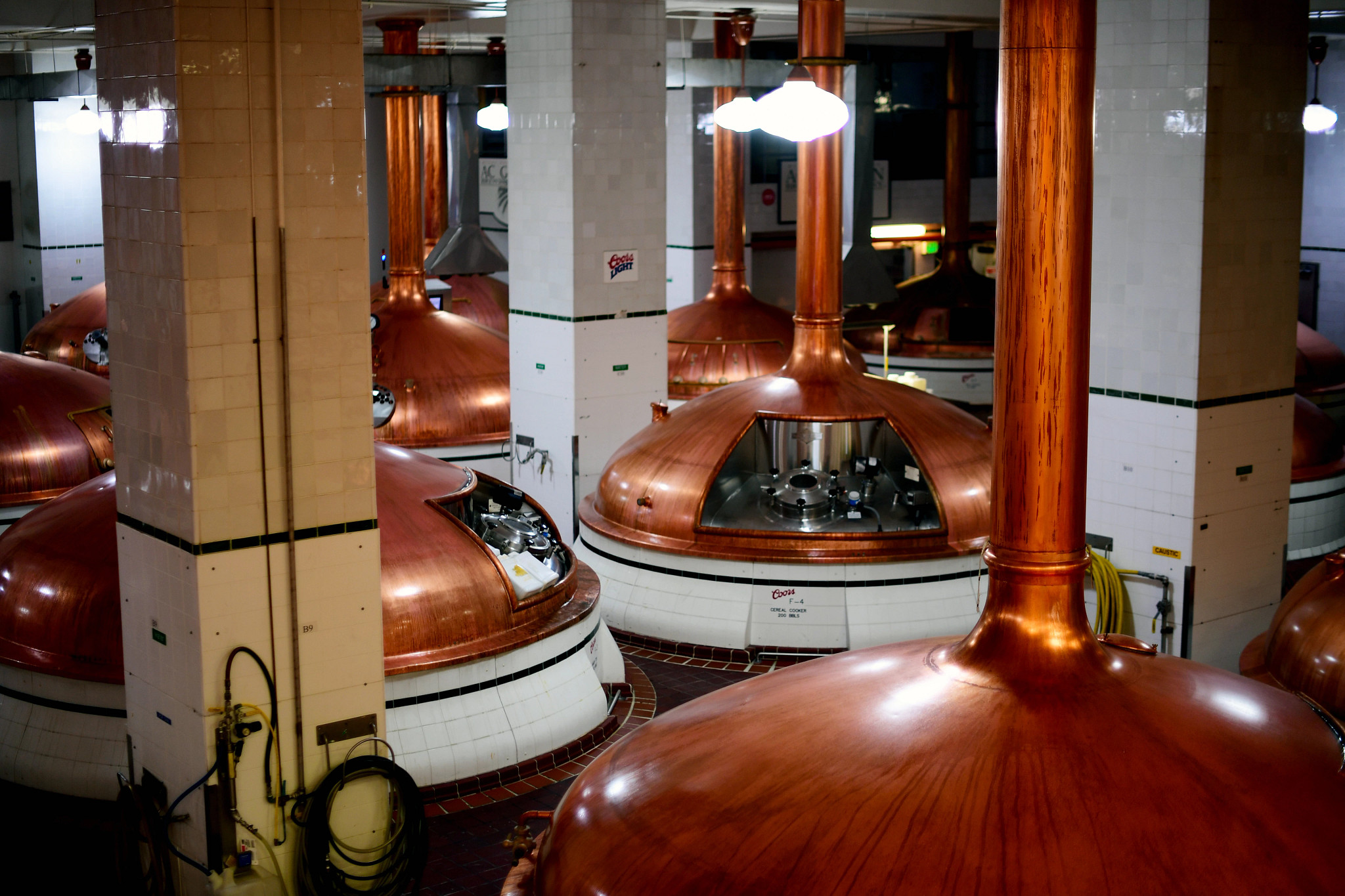 equipment in a brewery factory