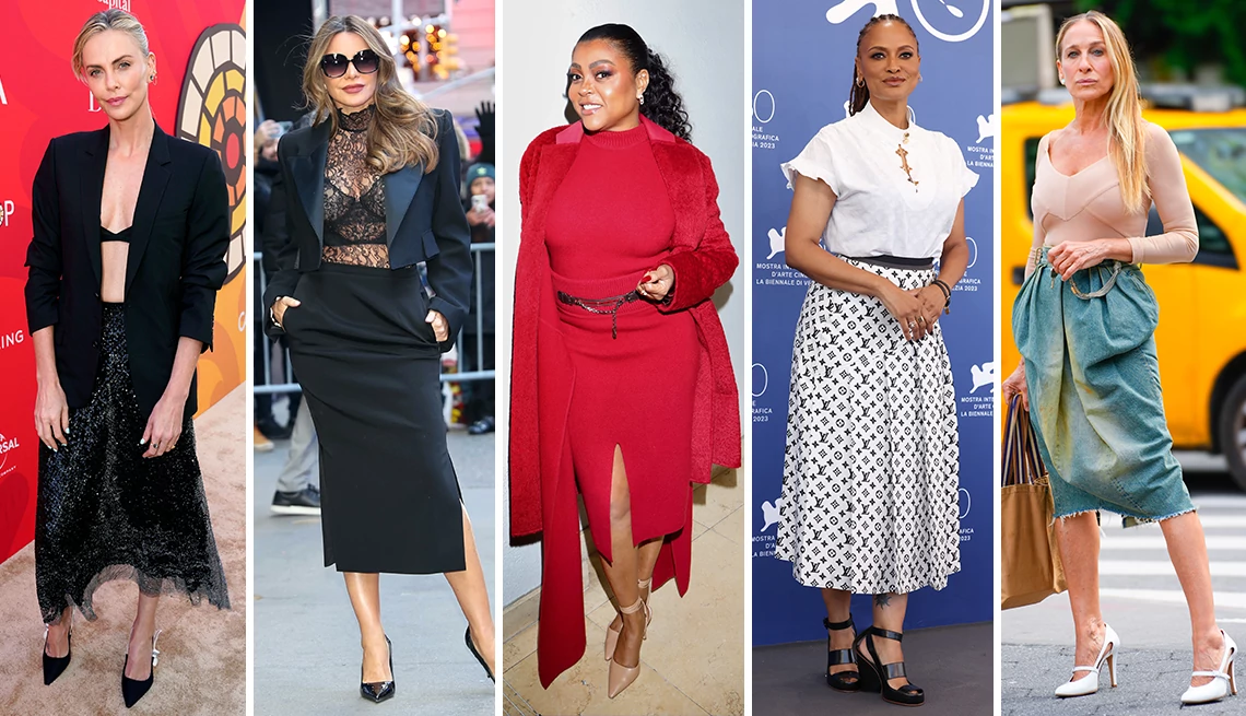 Charlize Theron, Sofia Vergara, Taraji P. Henson, Ava DuVernay and Sarah Jessica Parker Charlize Theron, Sofia Vergara, Taraji P. Henson, Ava DuVernay and Sarah Jessica Parker wearing various skirts