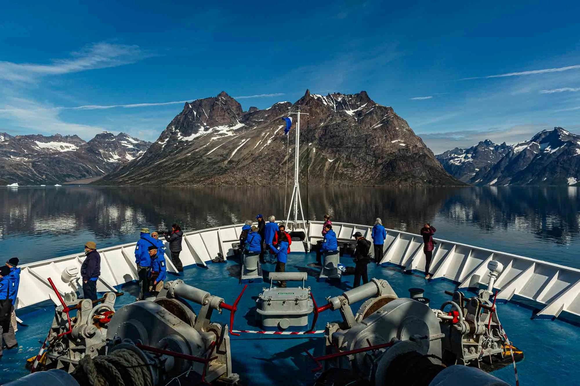 the scenery of Greenland from a ship