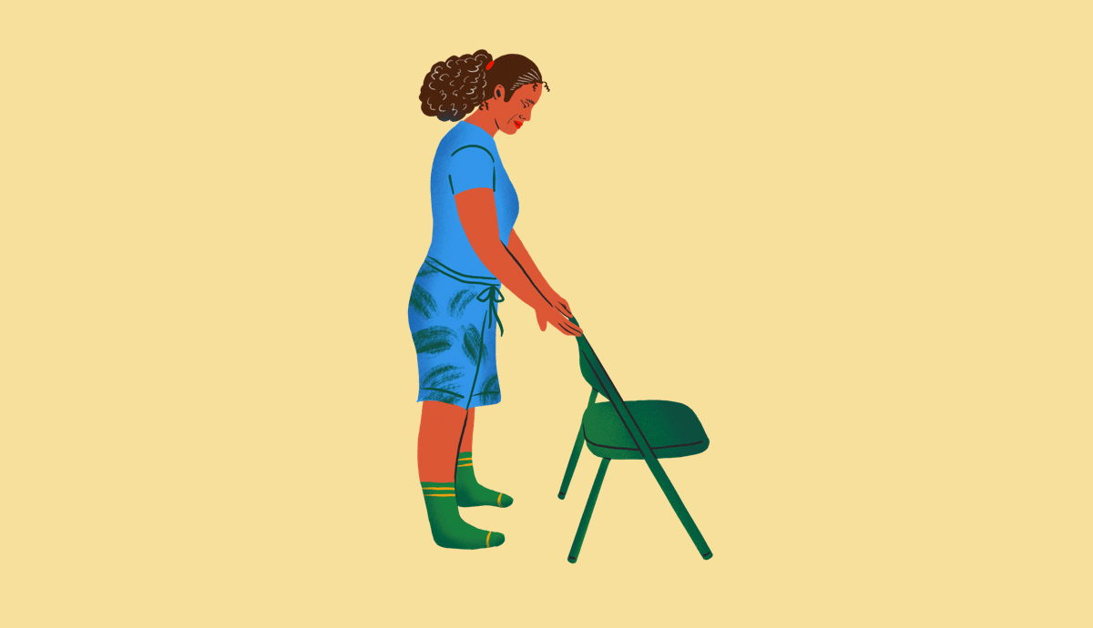 illustrated gif of a woman doing the toe raise exercise to help you sleep