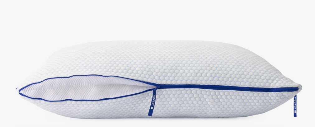 The Nectar Tri-Comfort Adjustable Memory Foam Pillow on a white background.