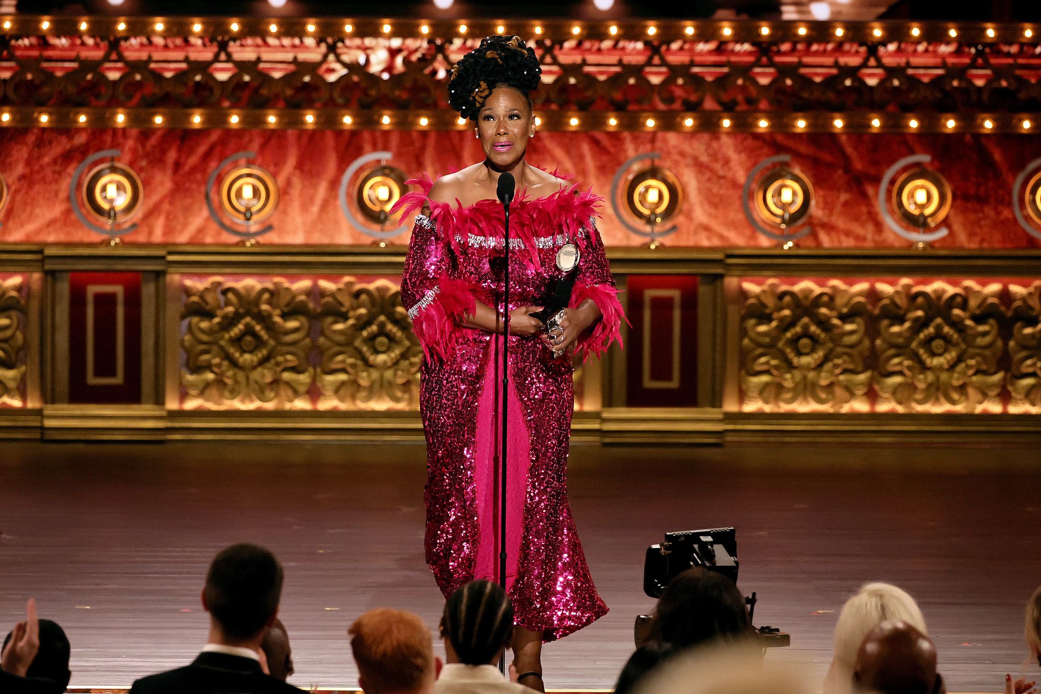 Kecia Lewis Kecia Lewis holds her Tony Award as she accepts the best performance by an actress in a featured role in a musical award