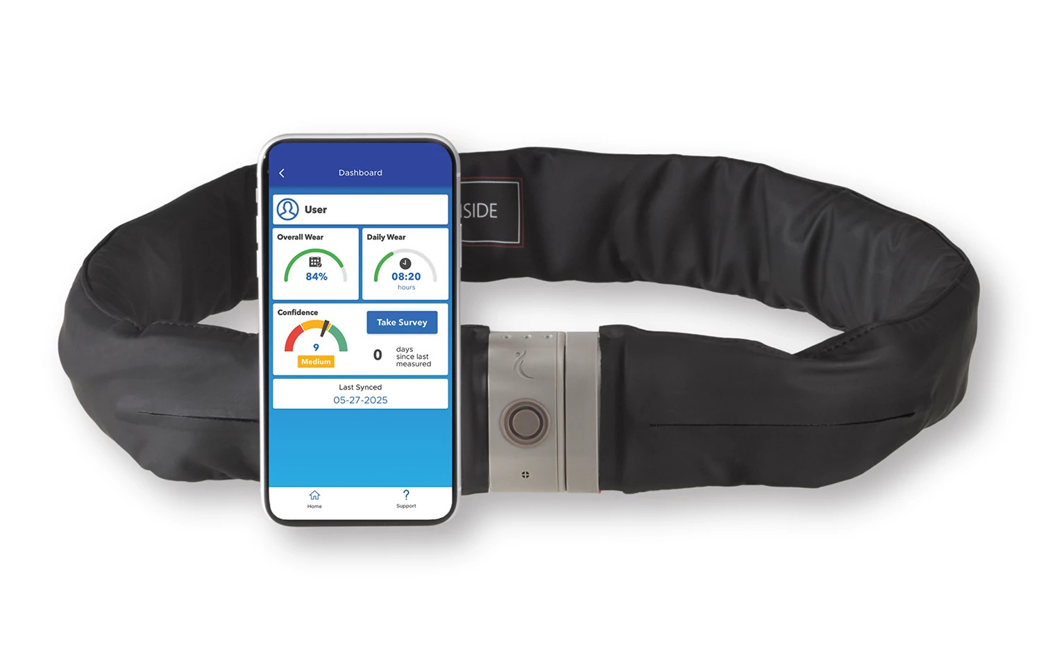 a photo shows Tango, a smart hip airbag that detects a fall and inflates fast. 