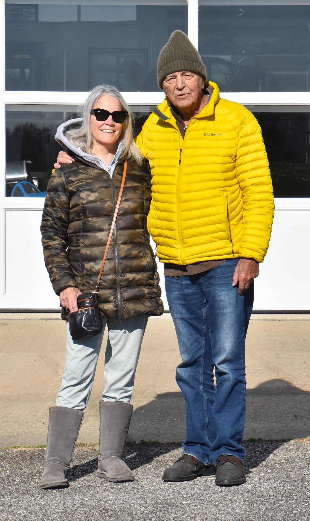 a photo shows author Ellen Uzelac and her father Milton Uzelac visiting the Massey Air Museum in Maryland in 2023