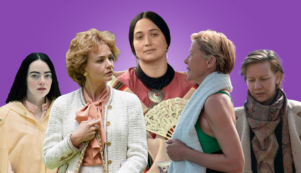 Emma Stone, Carey Mulligan, Lily Gladstone, Annette Bening y Sandra Hüller