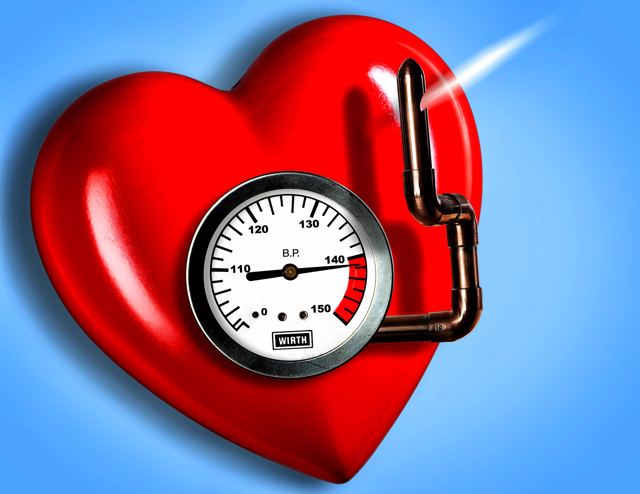 heart shape with pressure gauge