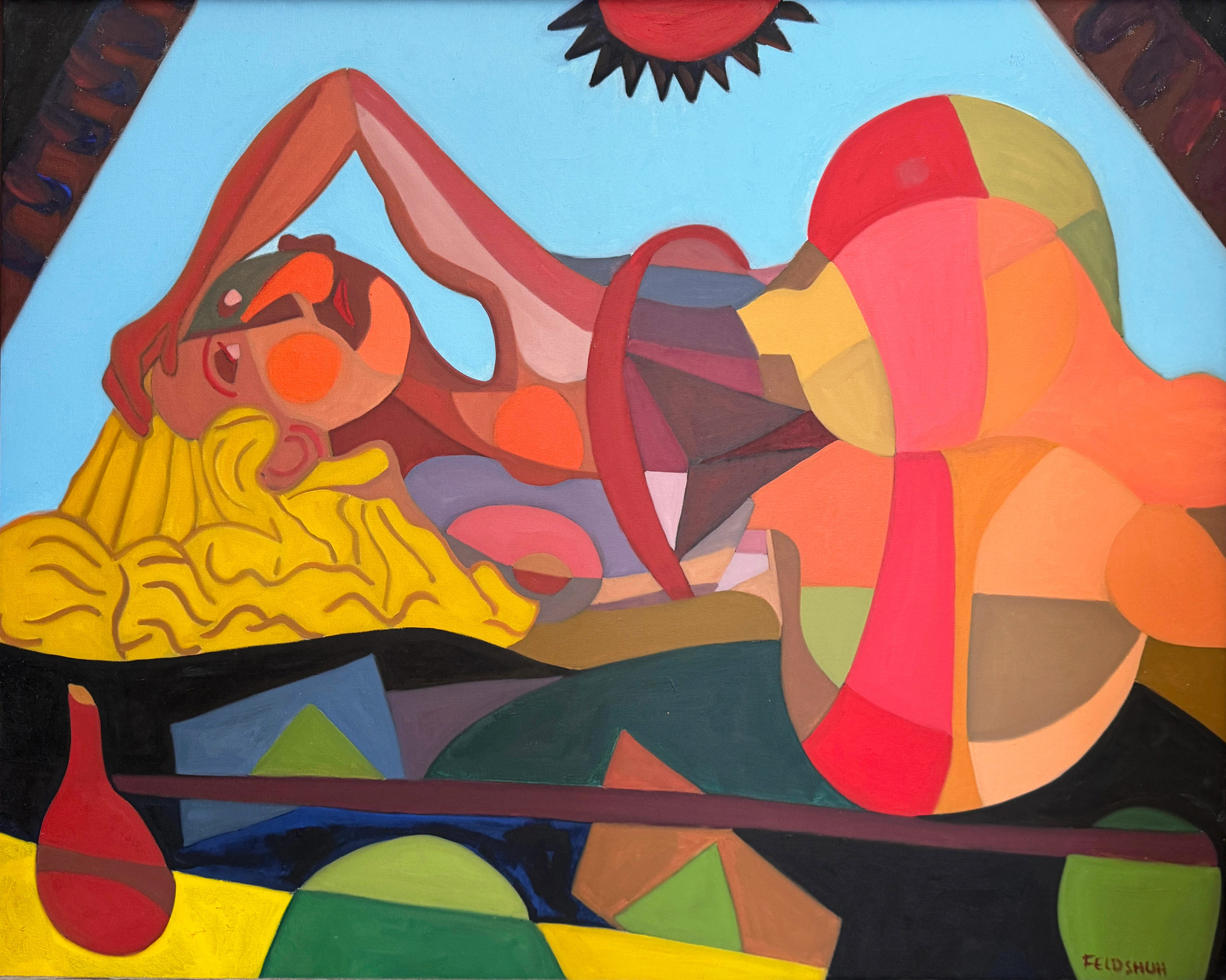A painting by Ben Feldshuh from 2010 titled "Sweet Cheeks in the Sunshine"