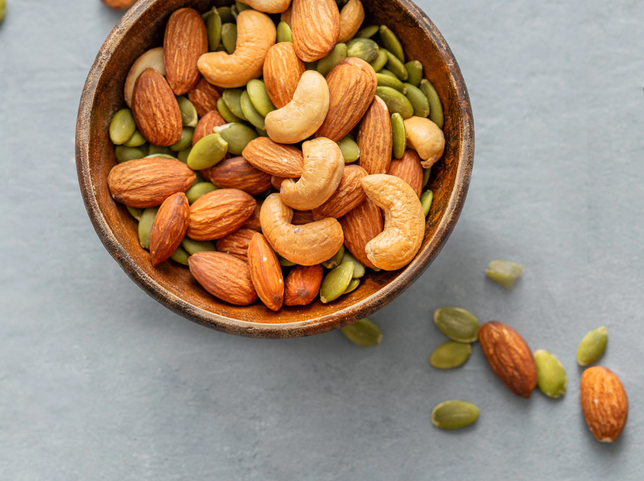 bowl of mixed nuts and seeds