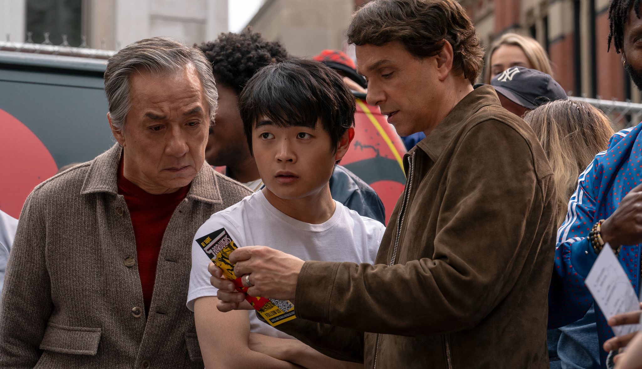 Karate Kid Ralph Macchio, 63, Stays True to His Roots— and His Role Jackie Chan, Ben Wang and Ralph Macchio in a still image from 'Karate Kid: Legends'