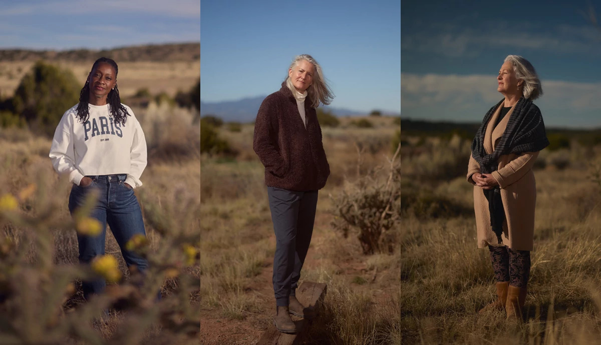 Michelle Harper, Ariel Morvan and Martha Morrill are shown in three frames of a photo collage