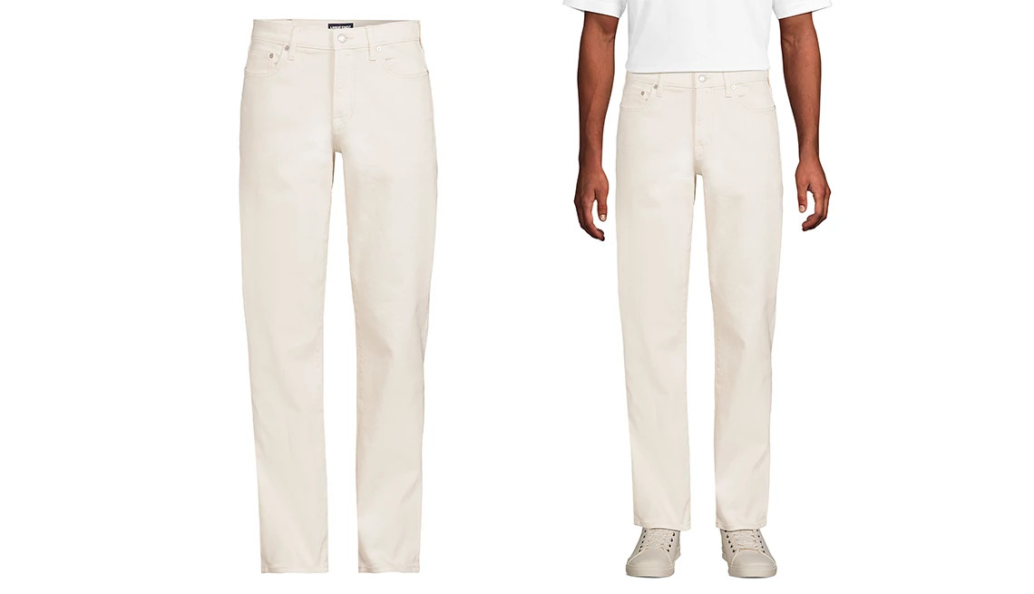 off white jeans on a white background