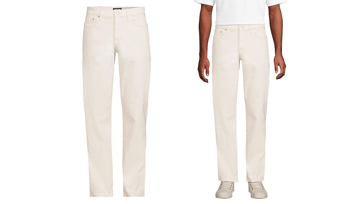 White Jeans off white jeans on a white background