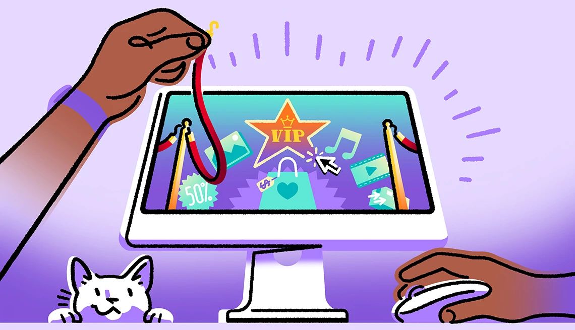 Membership fees A person unlocking a vip chain on a computer monitor
