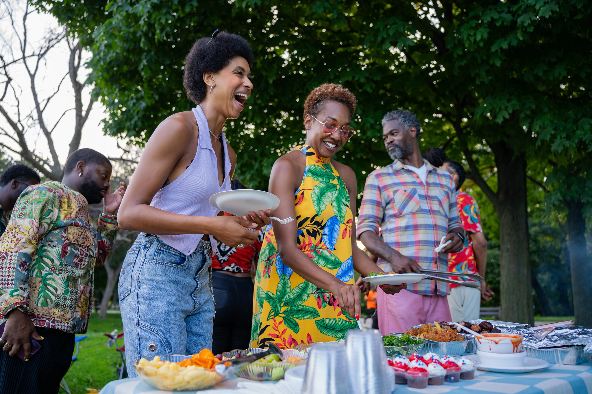 a photo shows older adults celebrating Juneteenth