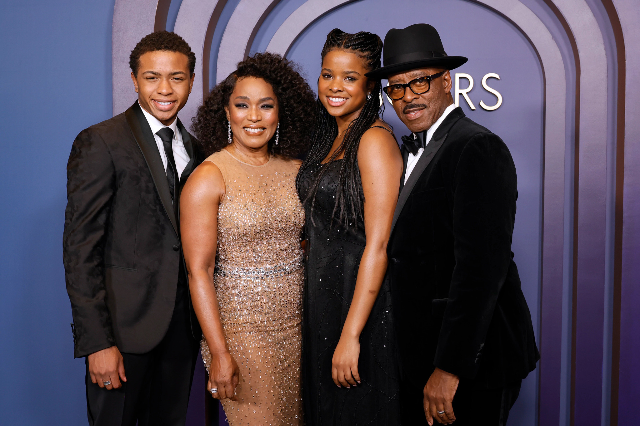 Son Slater, wife Angela Bassett, daughter Bronwyn and Courtney B Vance