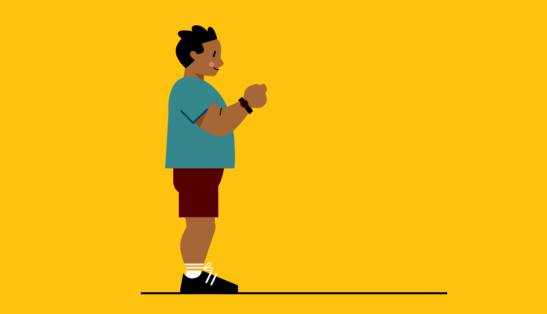 GIF ilustrado de un hombre realizando una zancada de potencia
