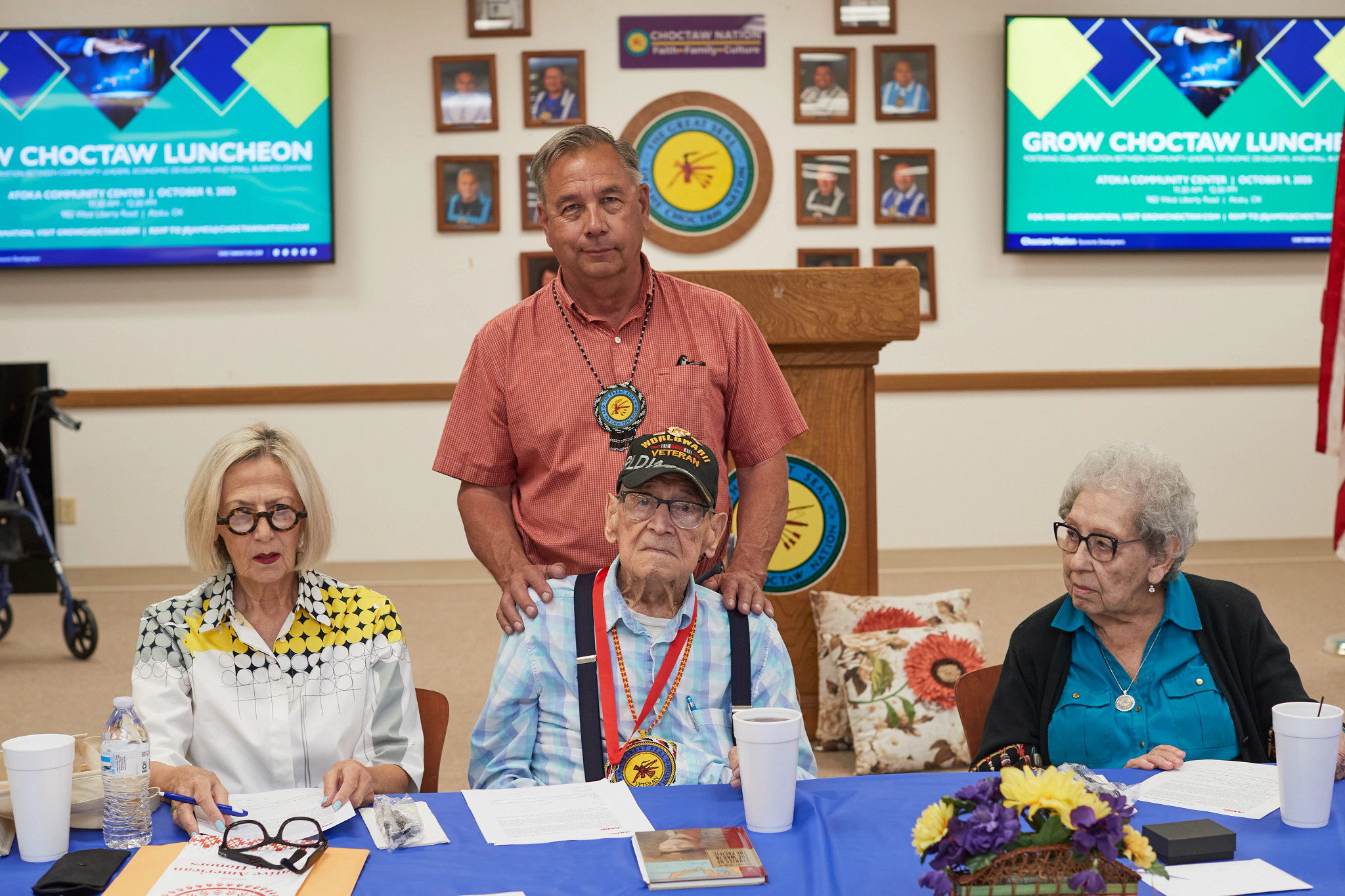 William Logan with family members at his birthday celebration