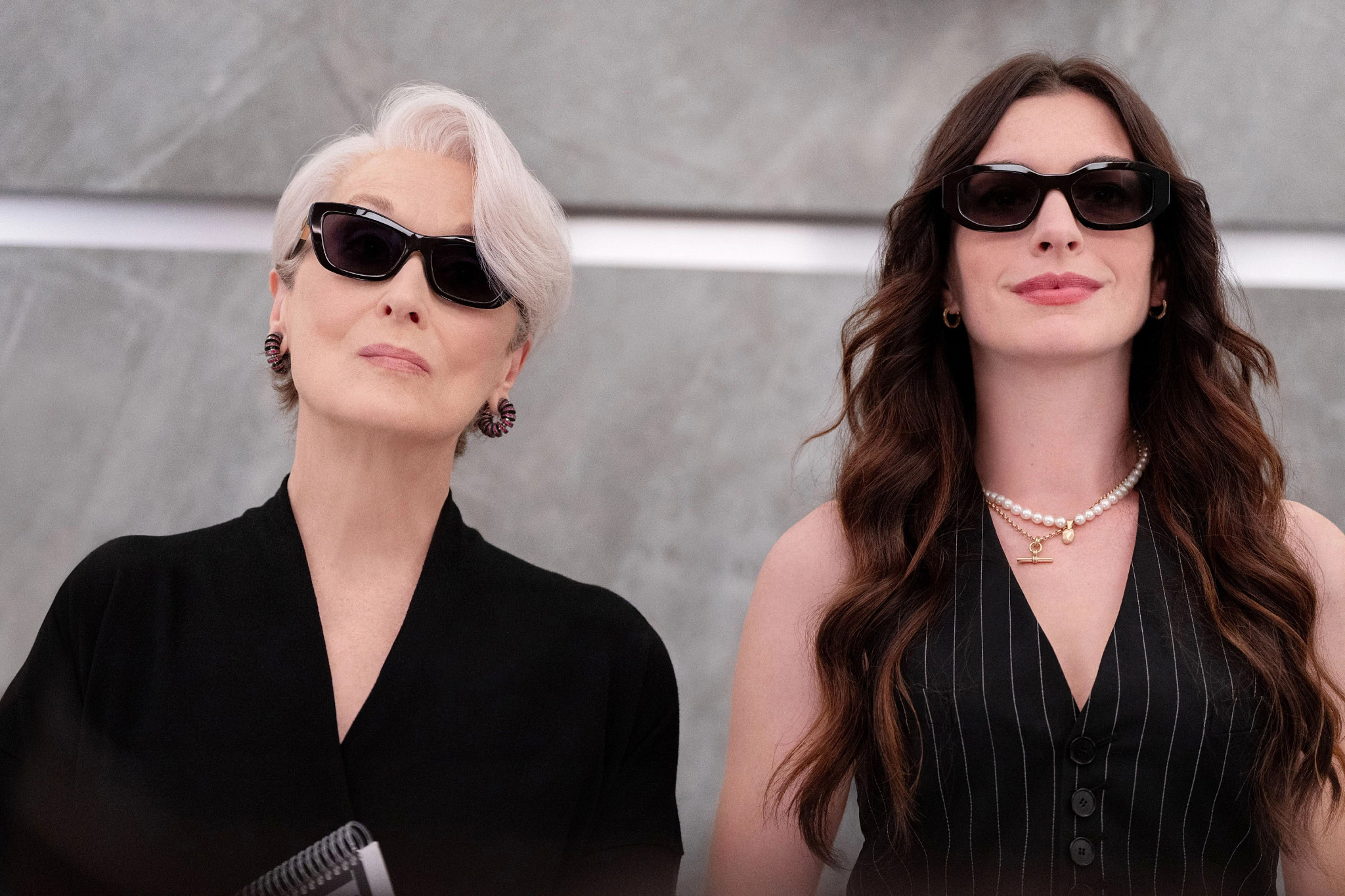 meryl streep and anne hathaway in a scene from the devil wears prada 2