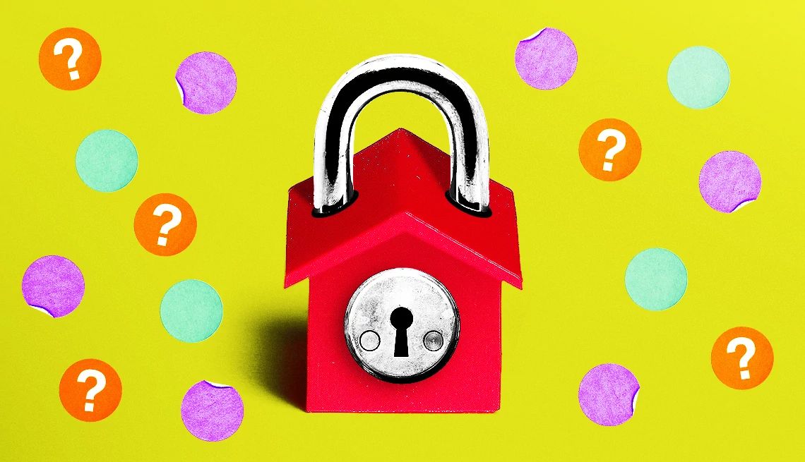 Home Safety Quiz An illustration of a home in the shape of a lock