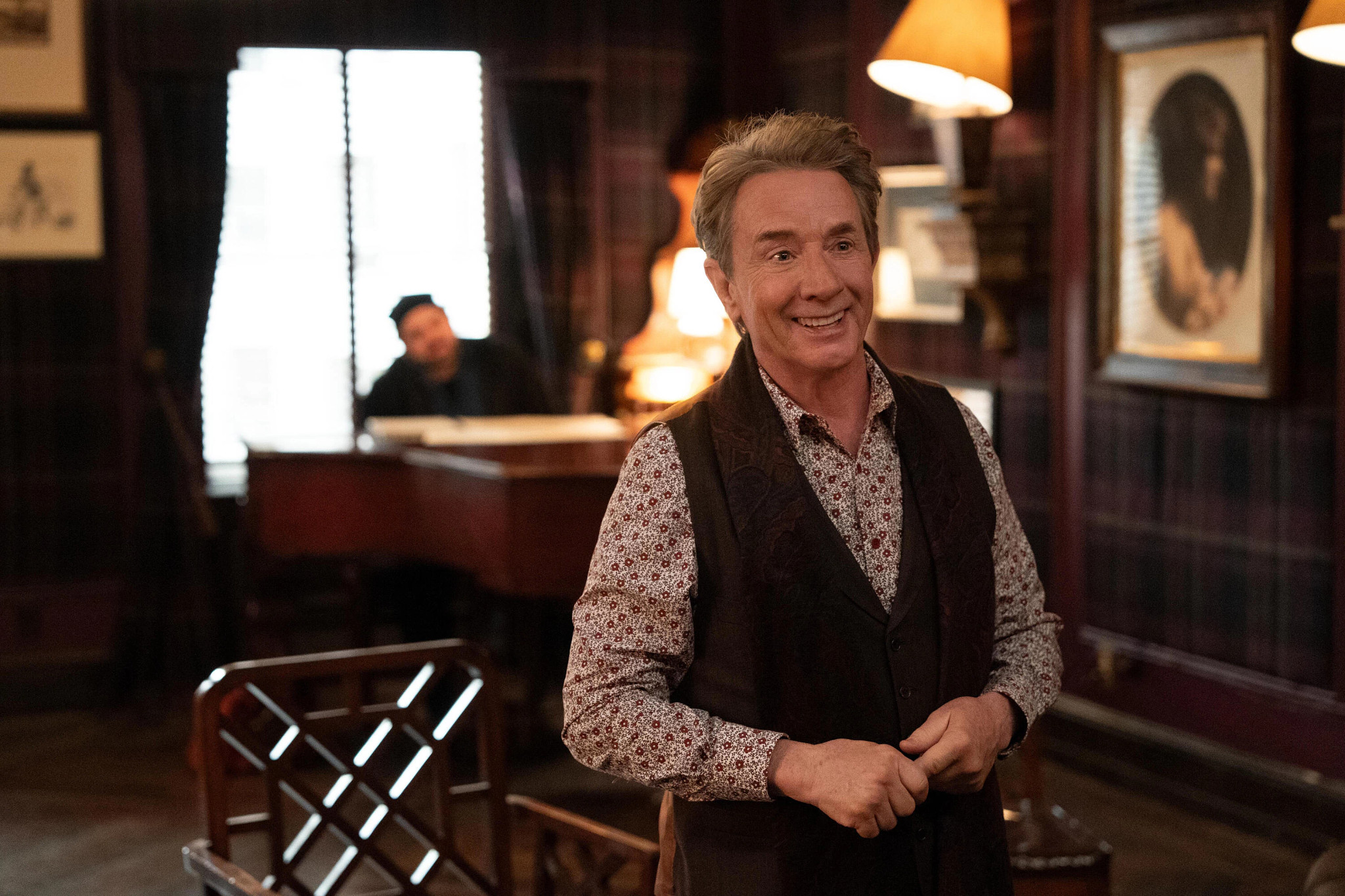 Martin Short smiling in a scene from the Hulu series Only Murders in the Building