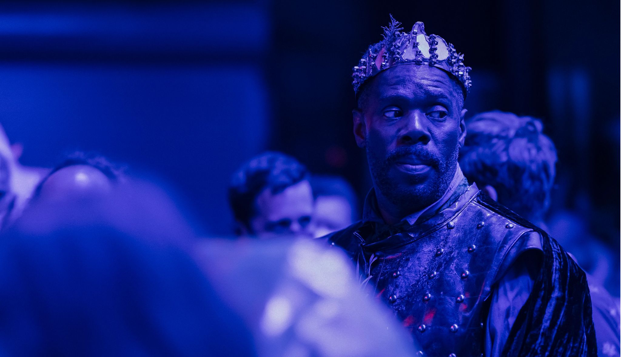 Sing Sing movie Colman Domingo wearing a crown in a scene from Sing Sing
