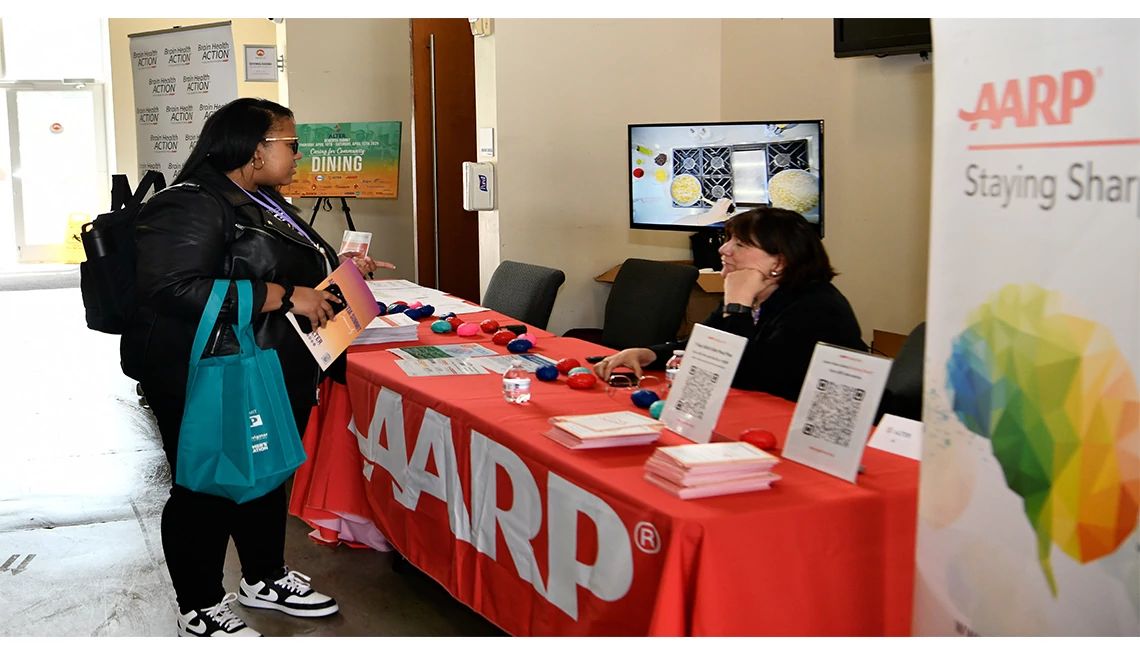AARP Staying Sharp had a booth at the Alter Dementia Summit Participants at the Alter Dementia Summit visited the AARP booth to learn about Staying Sharp