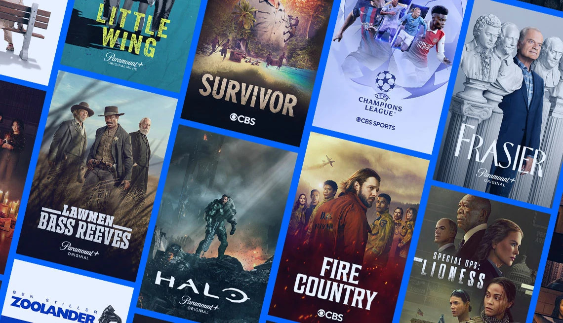 multiple tv show and movie posters in rows and columns