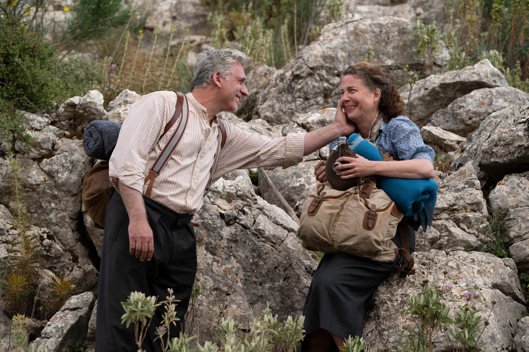 Lior Ashkenazi and Robin Weigert in a still from We Were the Lucky Ones