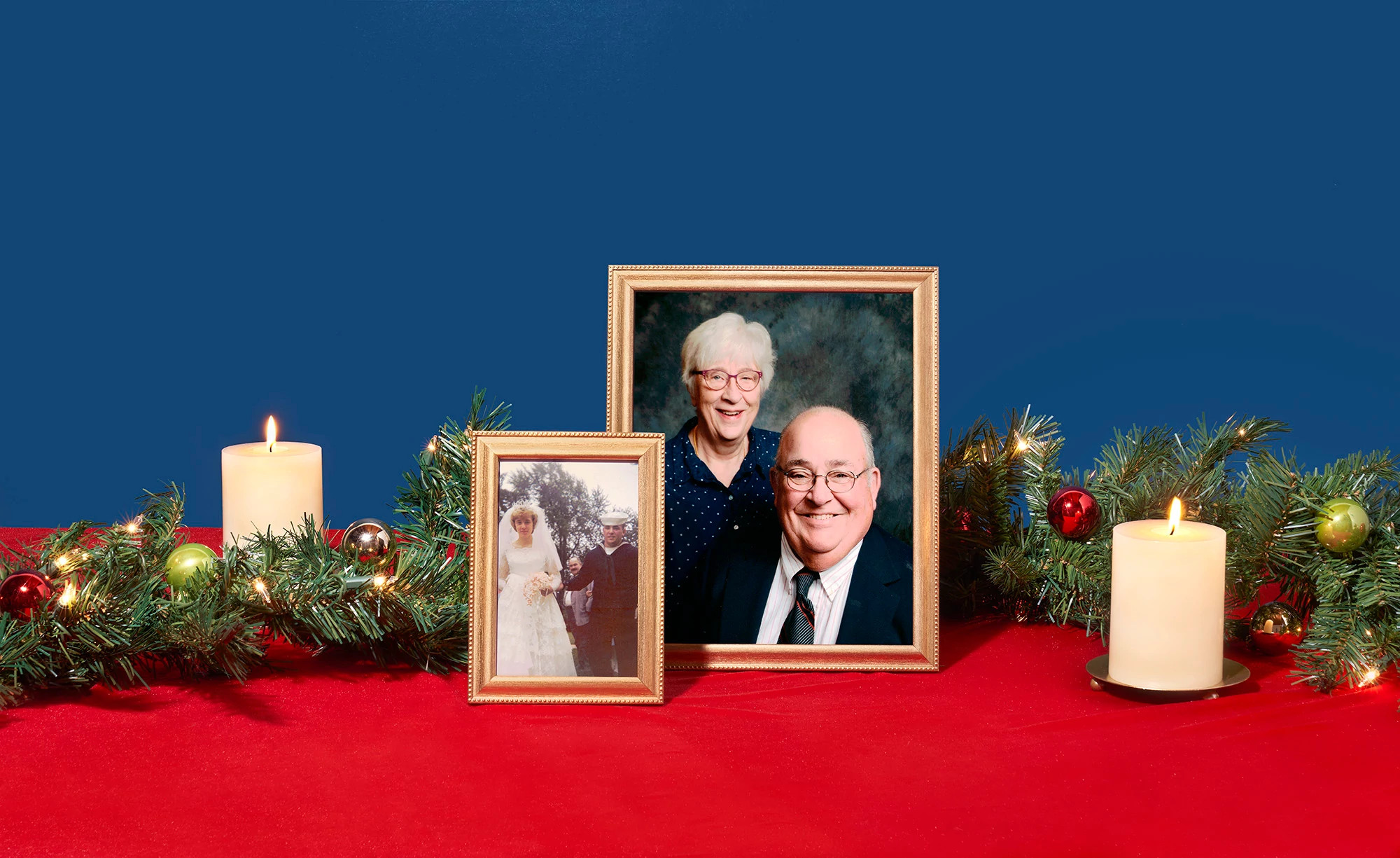 photo of holiday shrine for parents who passed away