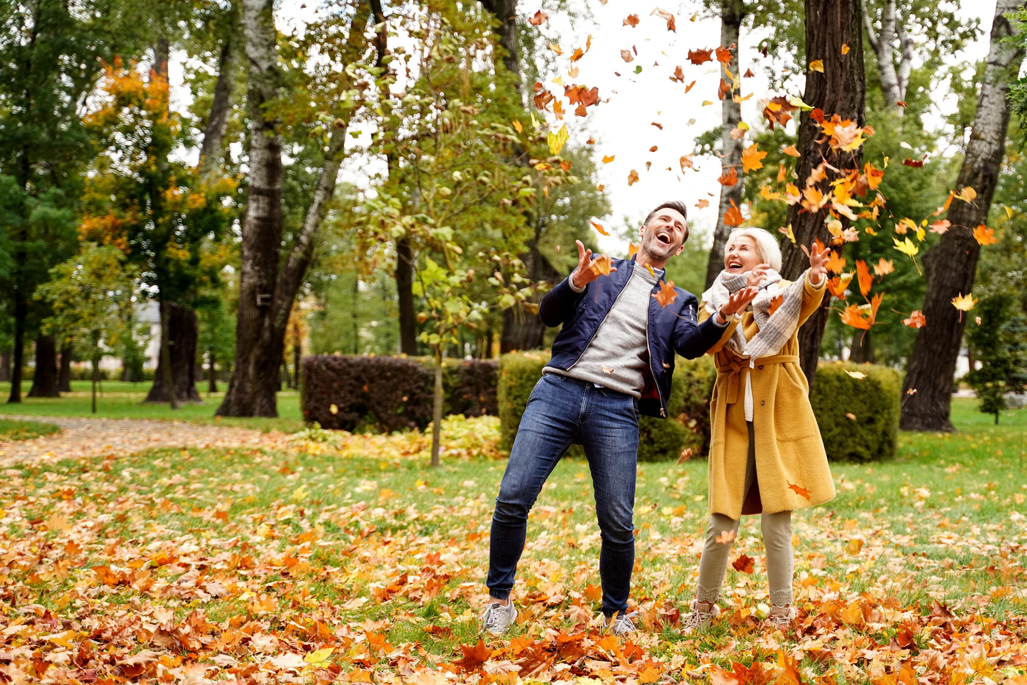 a couple having fun together outdoors