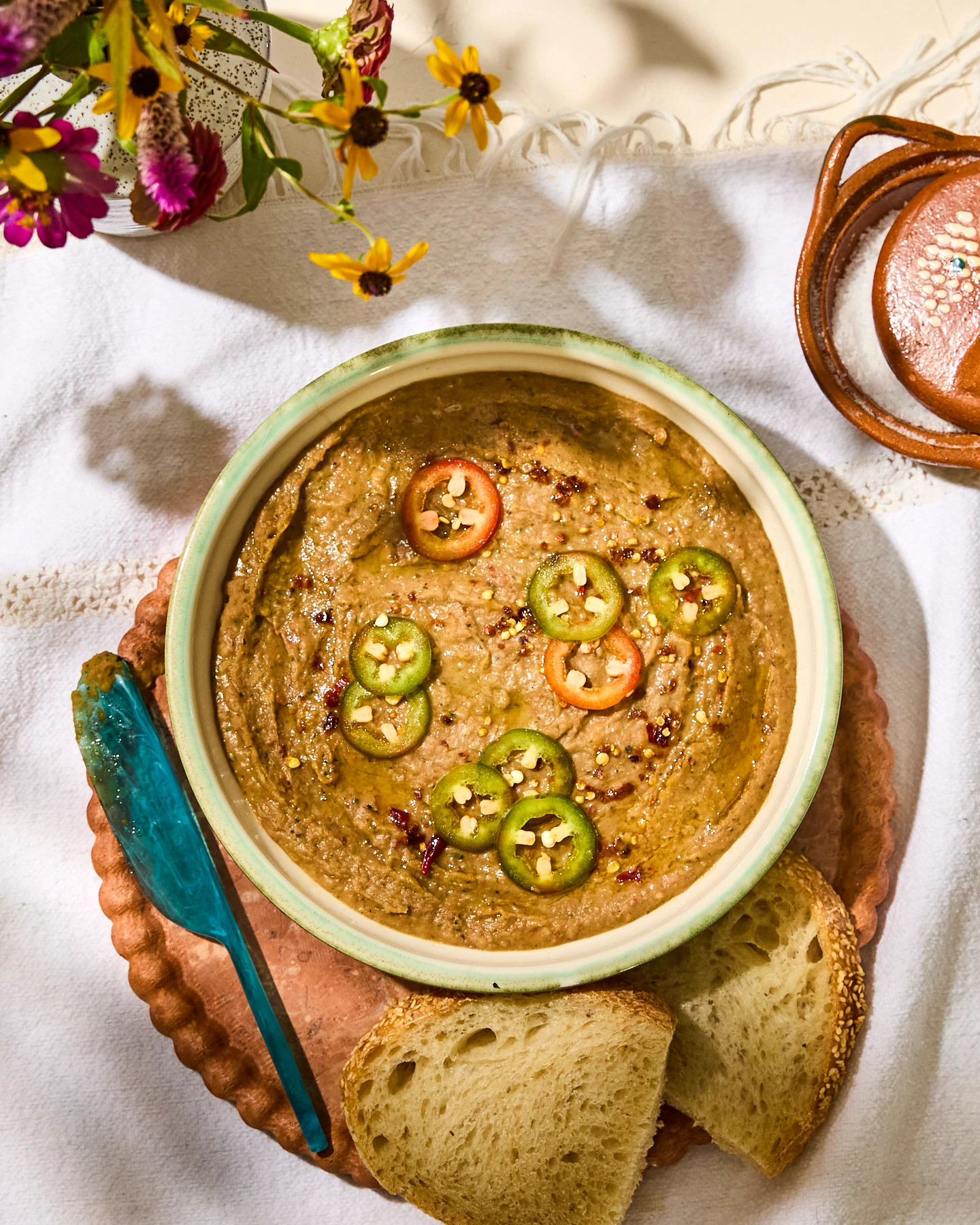 A photo shows Tepary Bean Hummus 