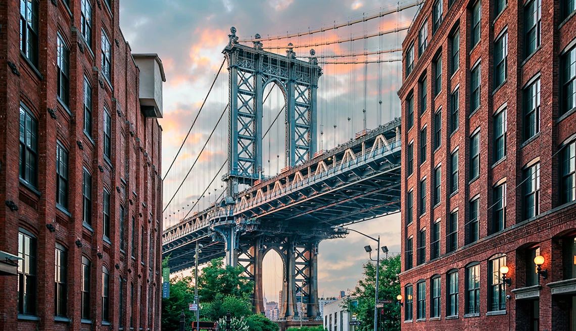 Dumbo Neighborhood in Brooklyn a skyline shot of the dumbo neighborhood in brooklyn
