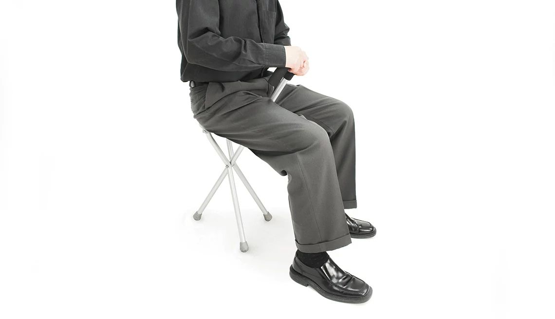 Travelon's Seat a person sitting in a travel seat