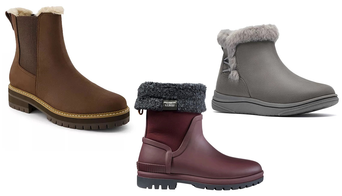 a collage with three different styles of womens winter boots