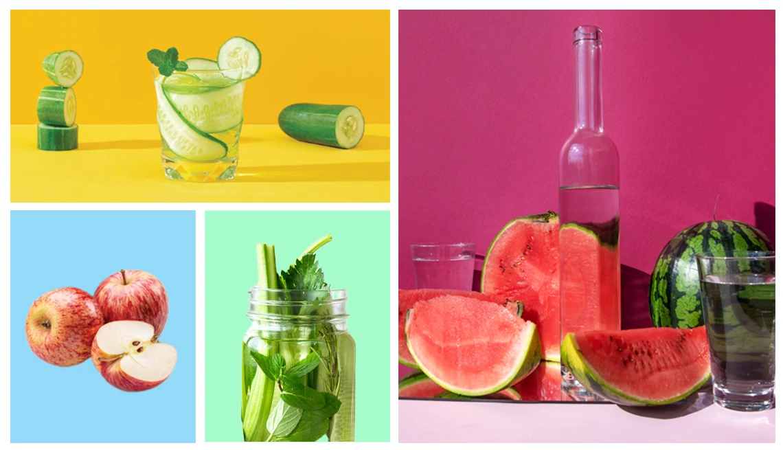 Foods High in Water collage of foods high in water