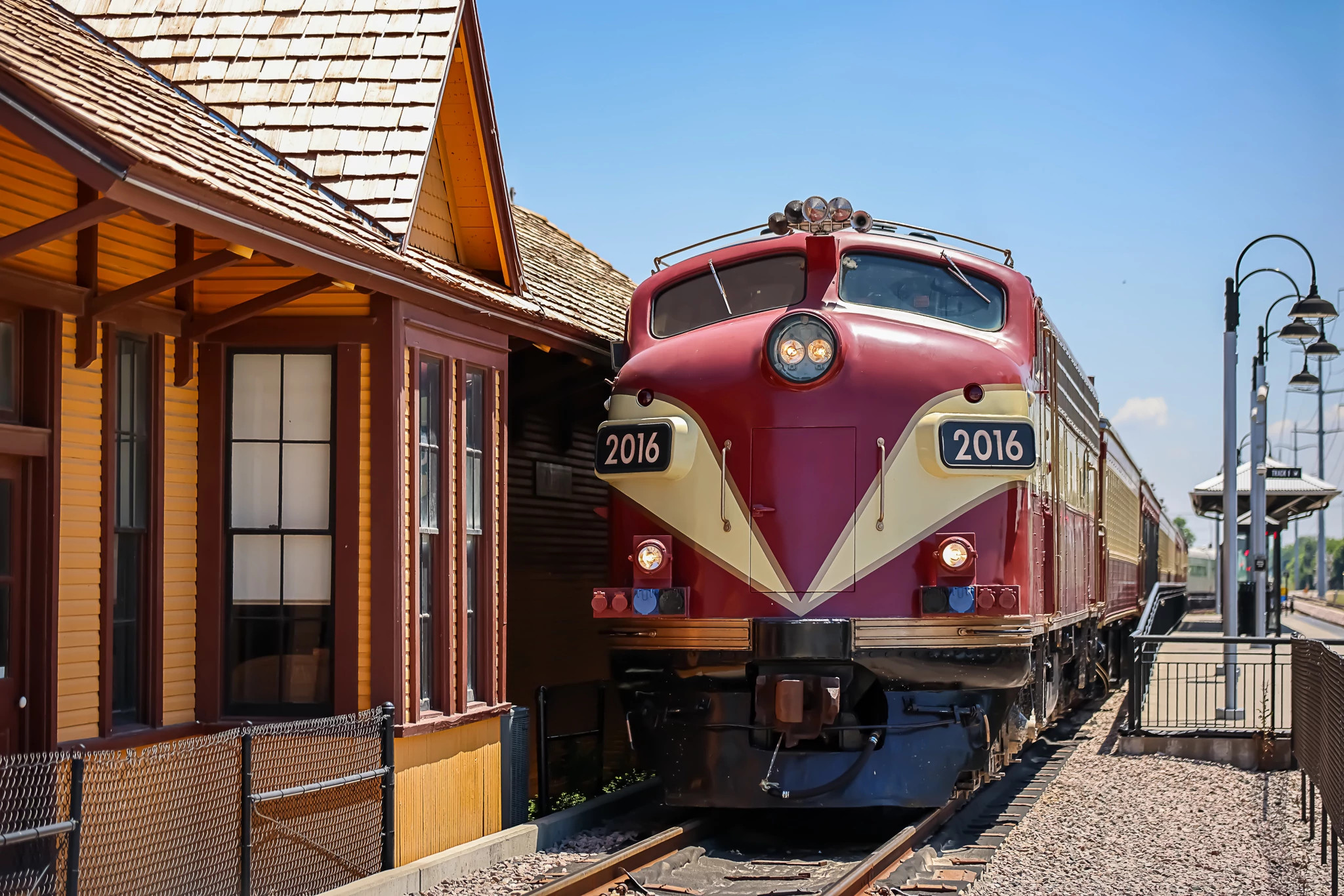 a train stopped at a station