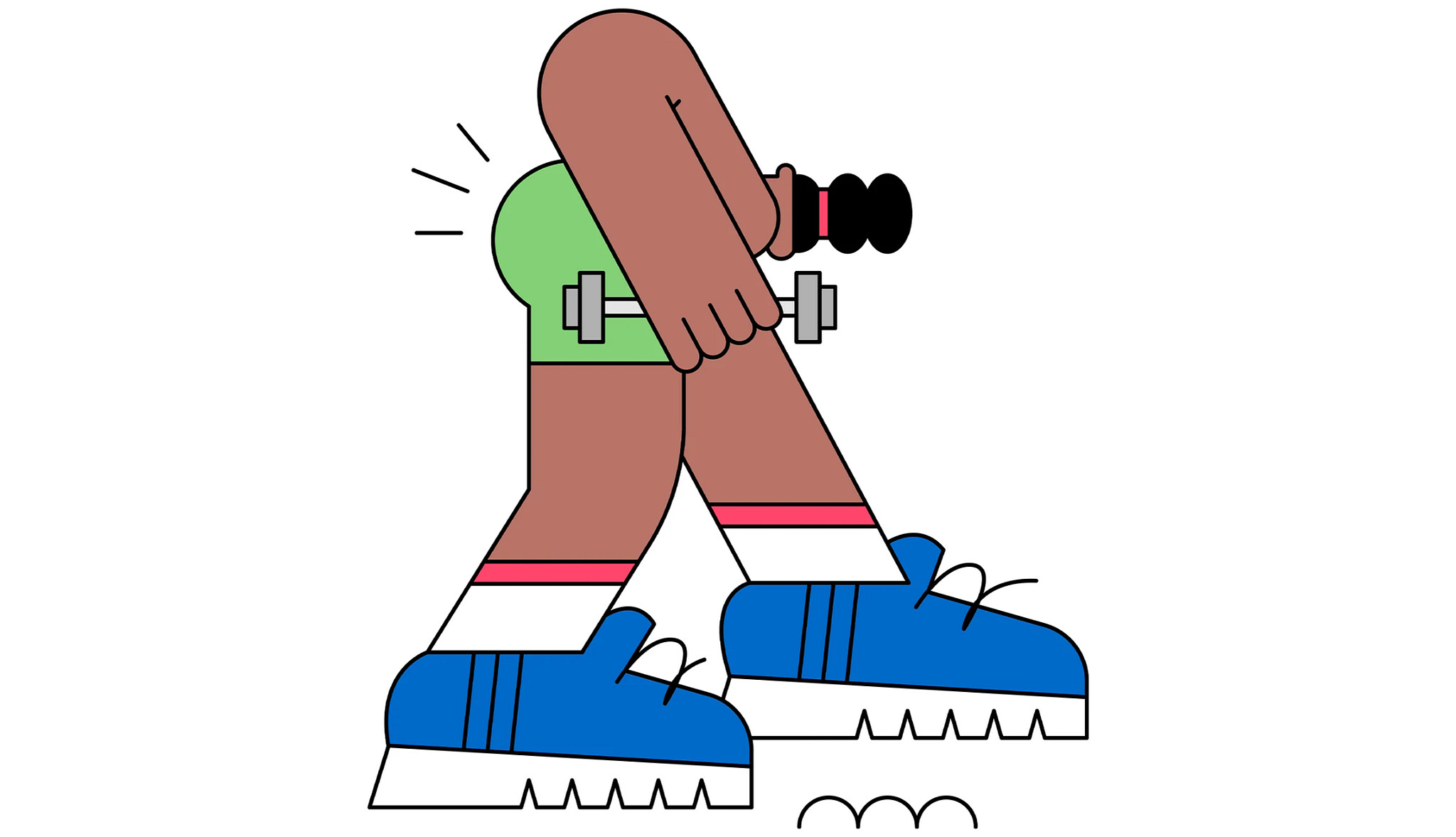 illustration of woman doing deadlift with row