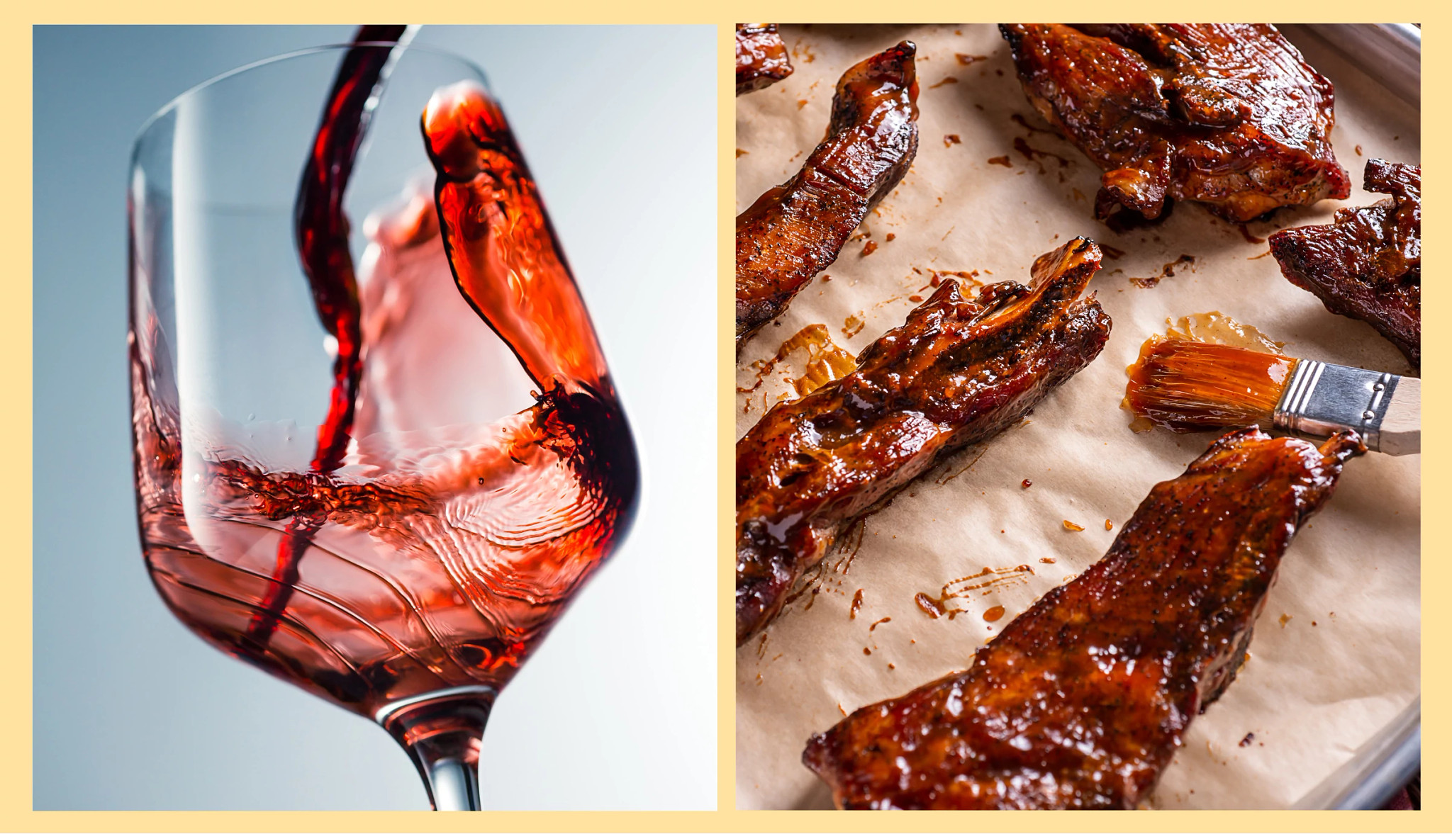 vino tinto y cortes de carne