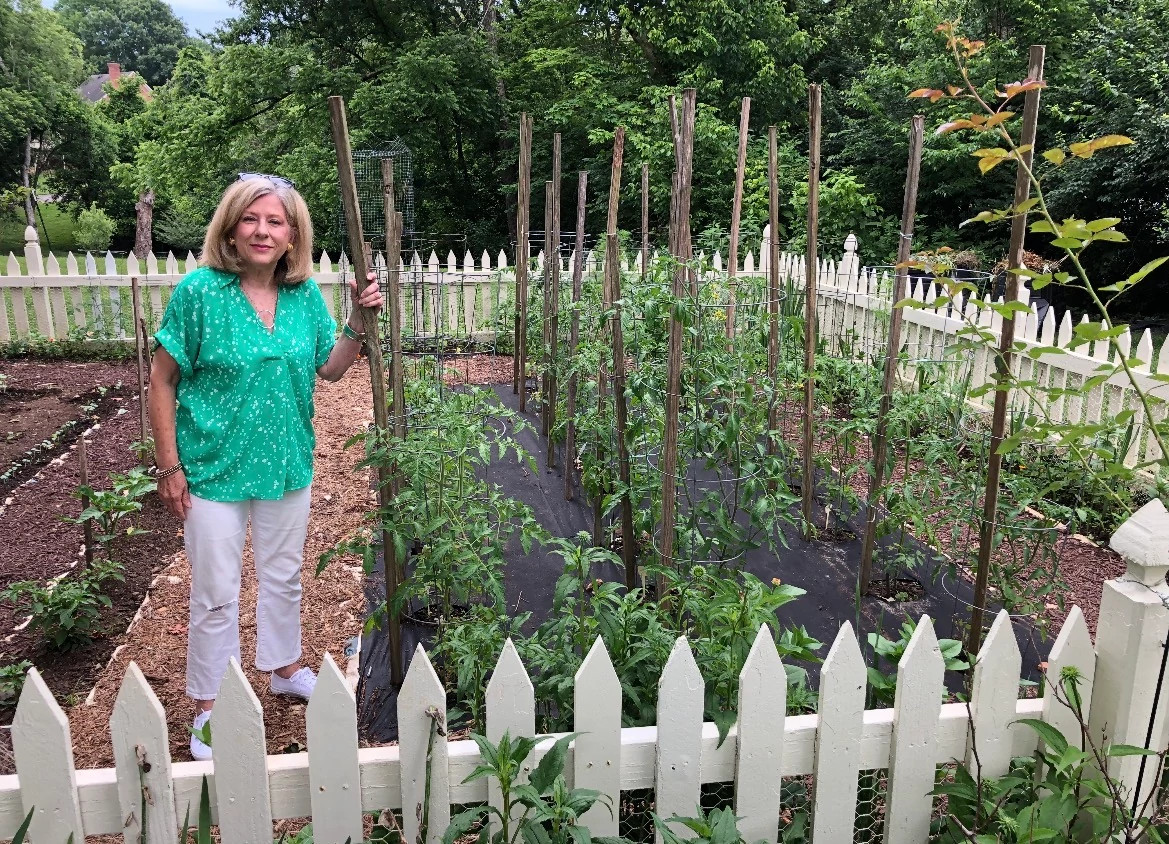 a person in a garden