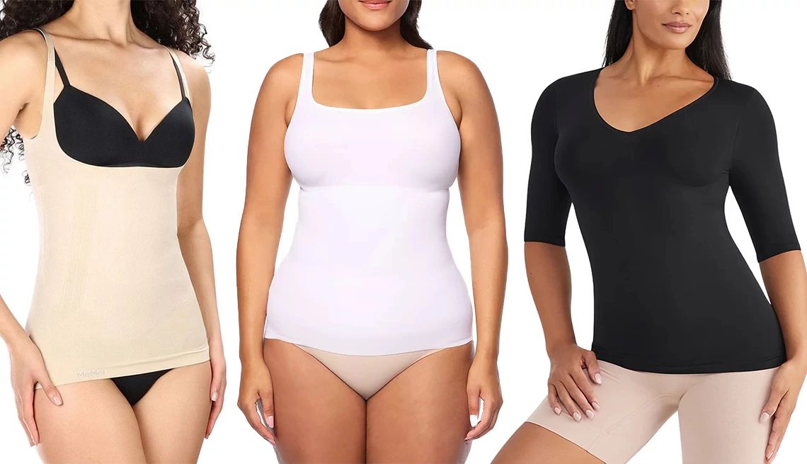 The Best Shapewear for Women Over 50 three models wearing shapewear garments