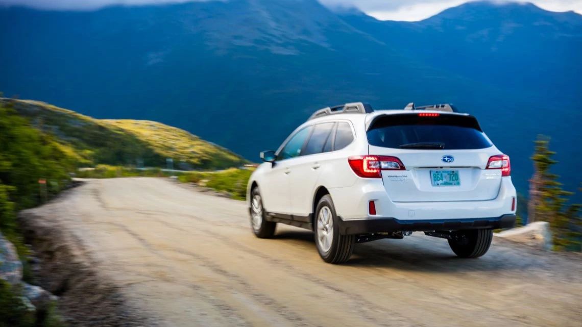 SUV driving on an open road