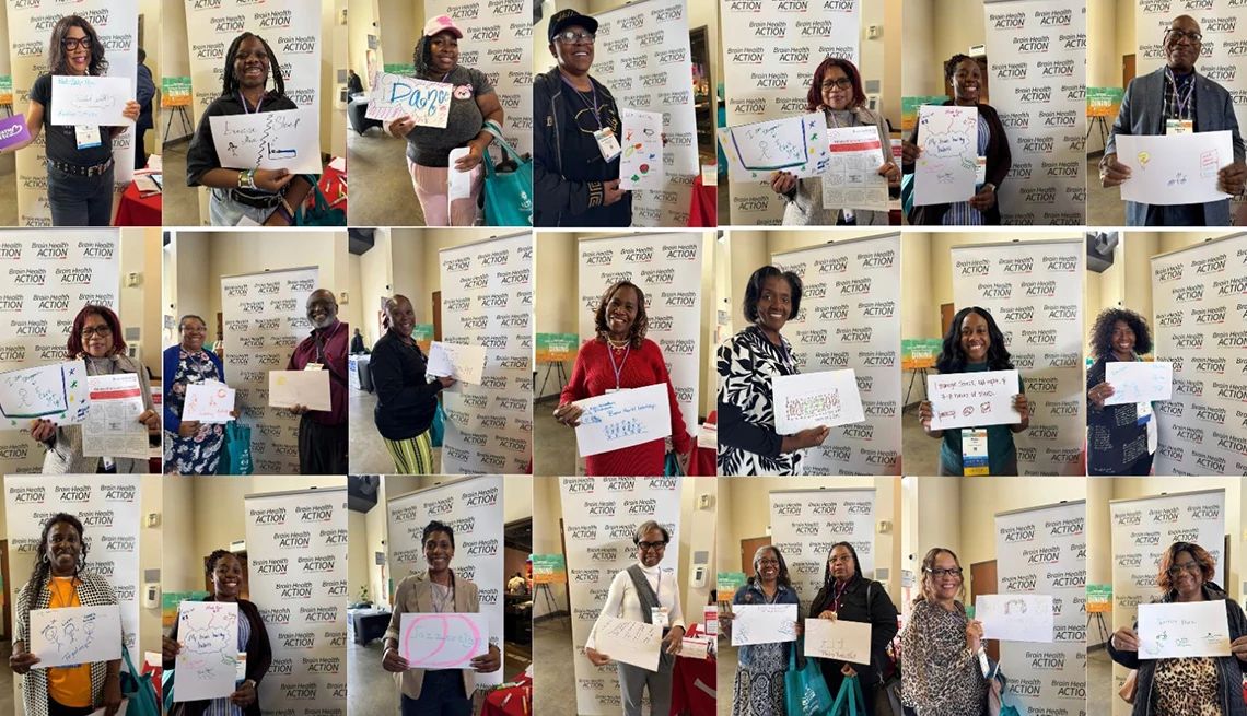 Nearly 500 people, including several members of the Brain Health Action collaborative, participated in the 2025 Alter Dementia Summit A collage of participants showing their posters of brain-healthy actions at the 2025 Alter Dementia Summit